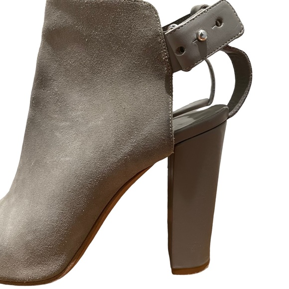 Vince Addison Peep-Toe Suede Bootie Boots Grey Size 10 - Picture 5 of 10